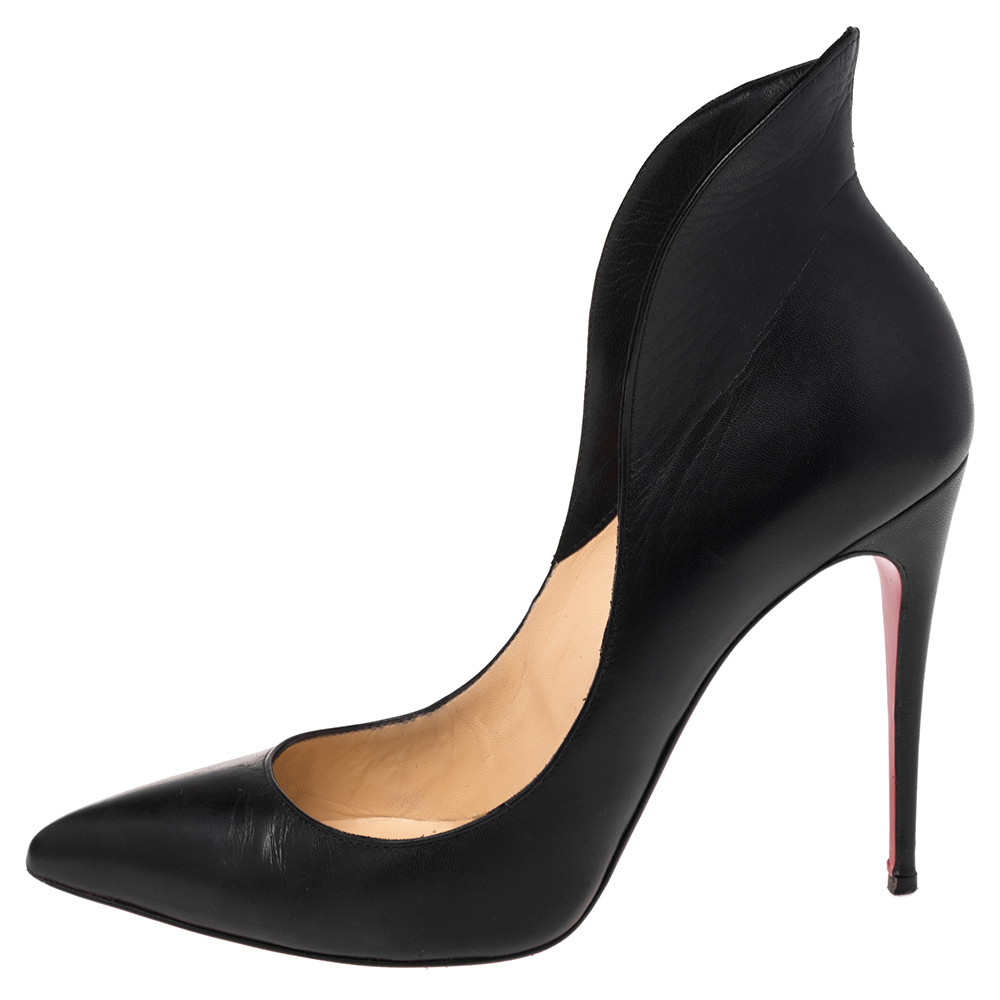 

Christian Louboutin Black Leather Mea Culpa Pumps Pointed Toe Size