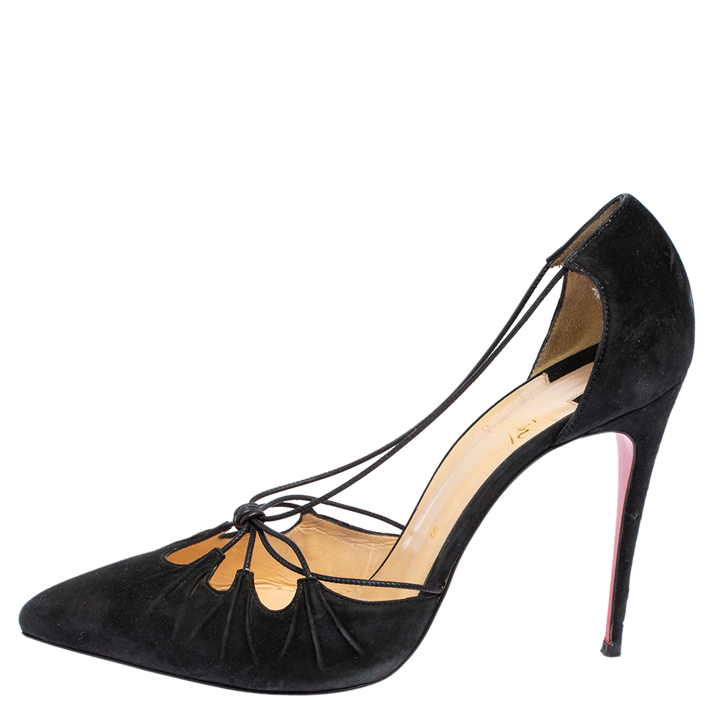 

Christian Louboutin Black Suede Riri Pointed Toe Pumps Size
