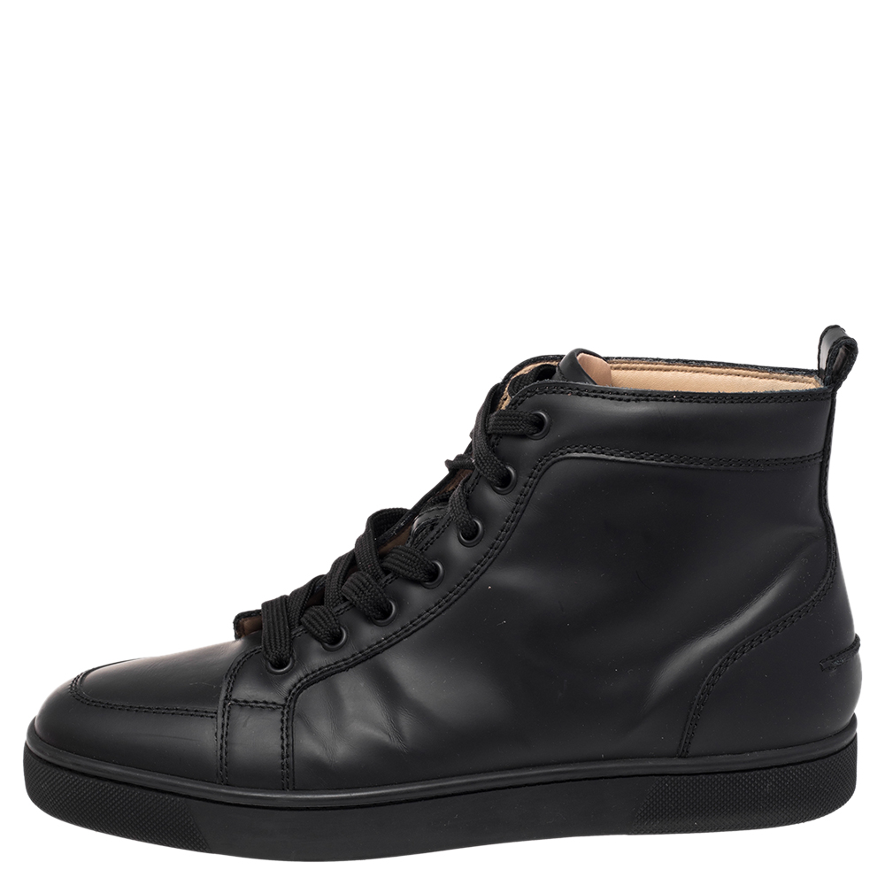 

Christian Louboutin Black Leather Louis High Top Sneakers Size