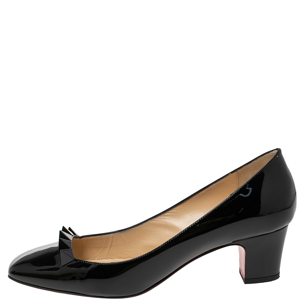 

Christian Louboutin Black Patent Leather Pyramidame Pumps Size