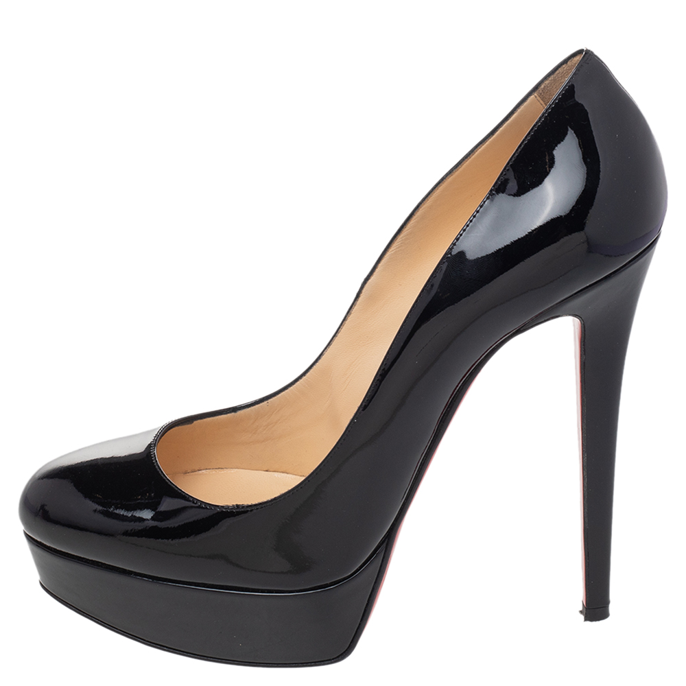 

Christian Louboutin Black Patent Leather Bianca Platform Pumps Size