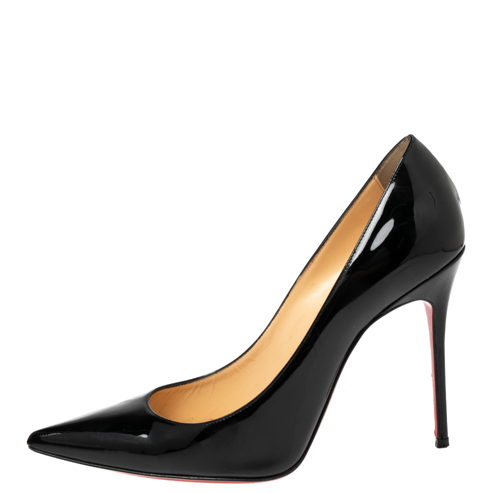 

Christian Louboutin Black Patent Leather Kate Pointed Toe Pumps Size