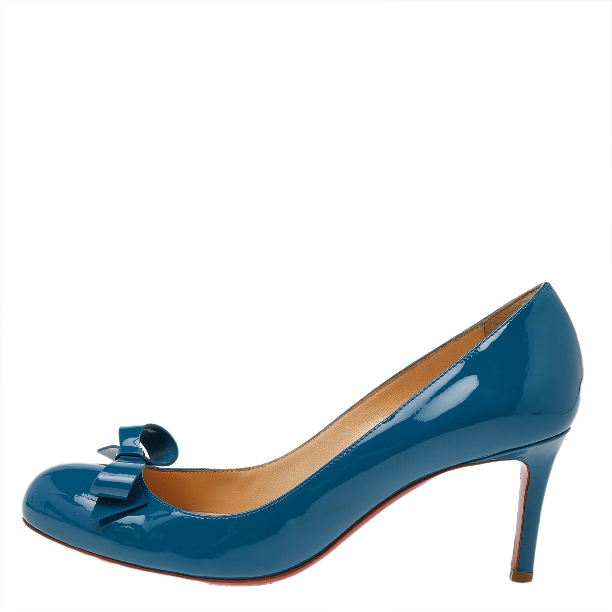 

Christian Louboutin Blue Patent Leather Bow Vindo Pumps Size