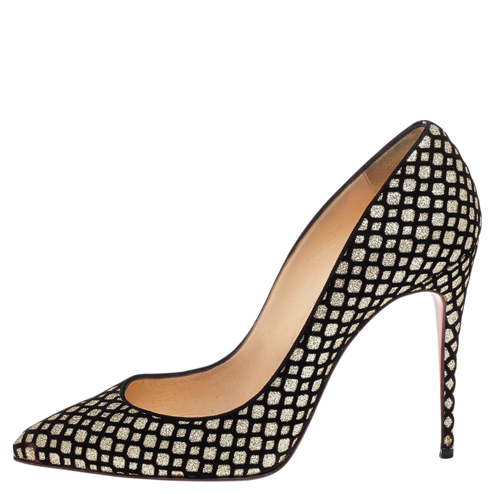 

Christian Louboutin Black Glitter Iriza Pumps Size