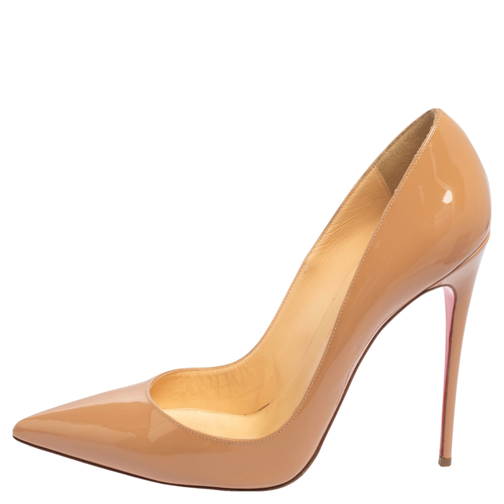 

Christian Louboutin Beige Patent Leather So Kate Pumps Size
