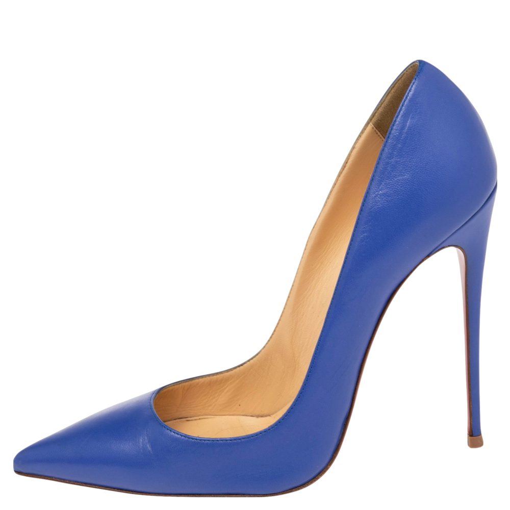 

Christian Louboutin Blue Leather So Kate Pointed Toe Pumps Size