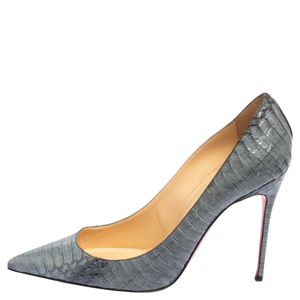 

Christian Louboutin Grey Python So Kate Pointed Toe Pumps Size
