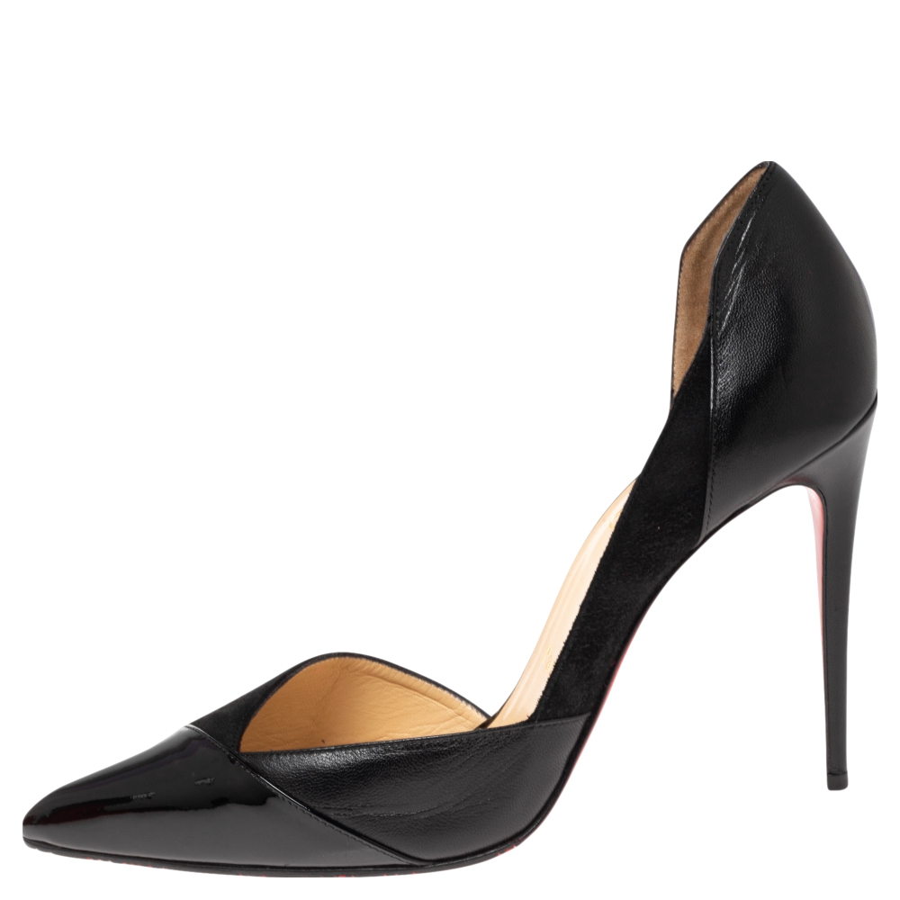 

Christian Louboutin Black Patent Leather and Suede Tac Clac Pumps Size