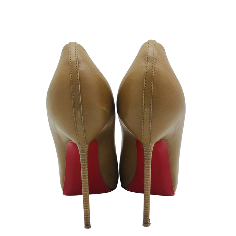 

Christian Louboutin Brown Leather Round-Toe Pumps Size  (UK 7
