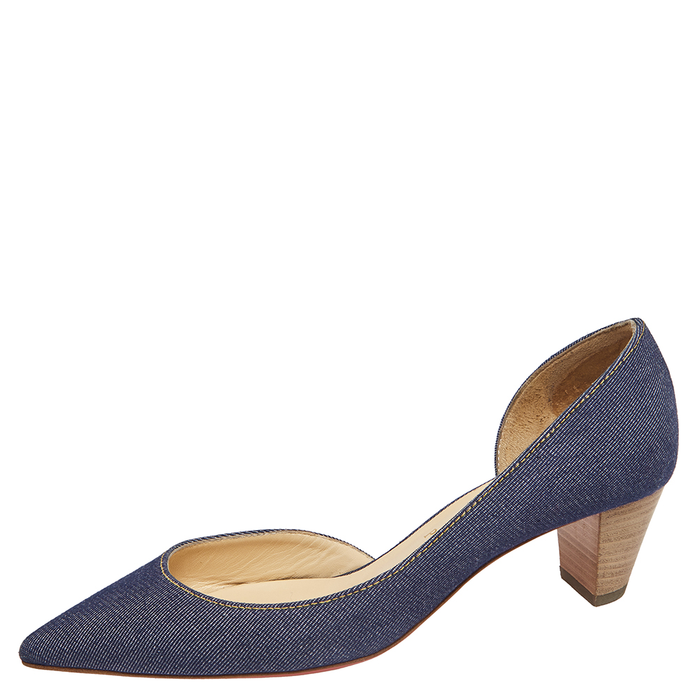 

Christian Louboutin Blue Denim Karera Pumps Size