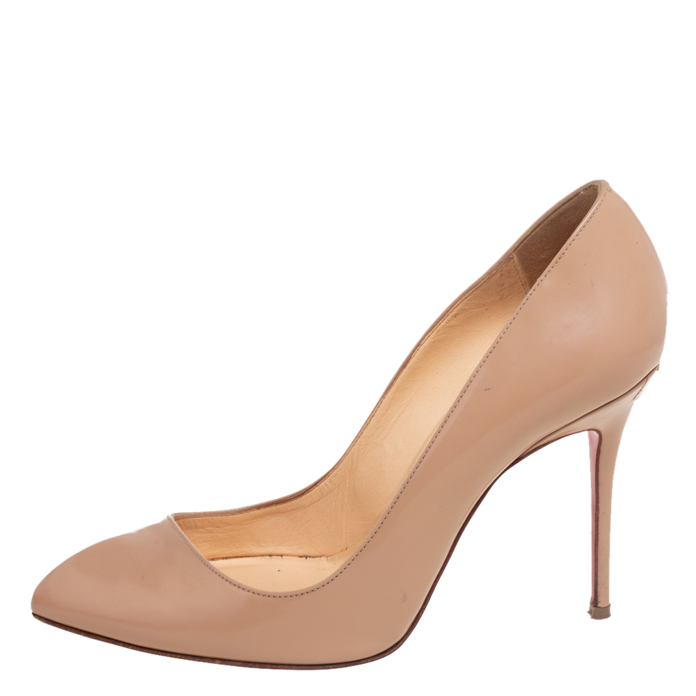 

Christian Louboutin Beige Leather Corneille Pointed Toe Pumps Size