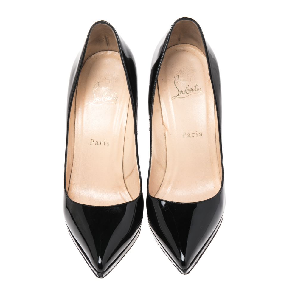 

Christian Louboutin Black Patent Leather Pigalle Plato Pumps Size