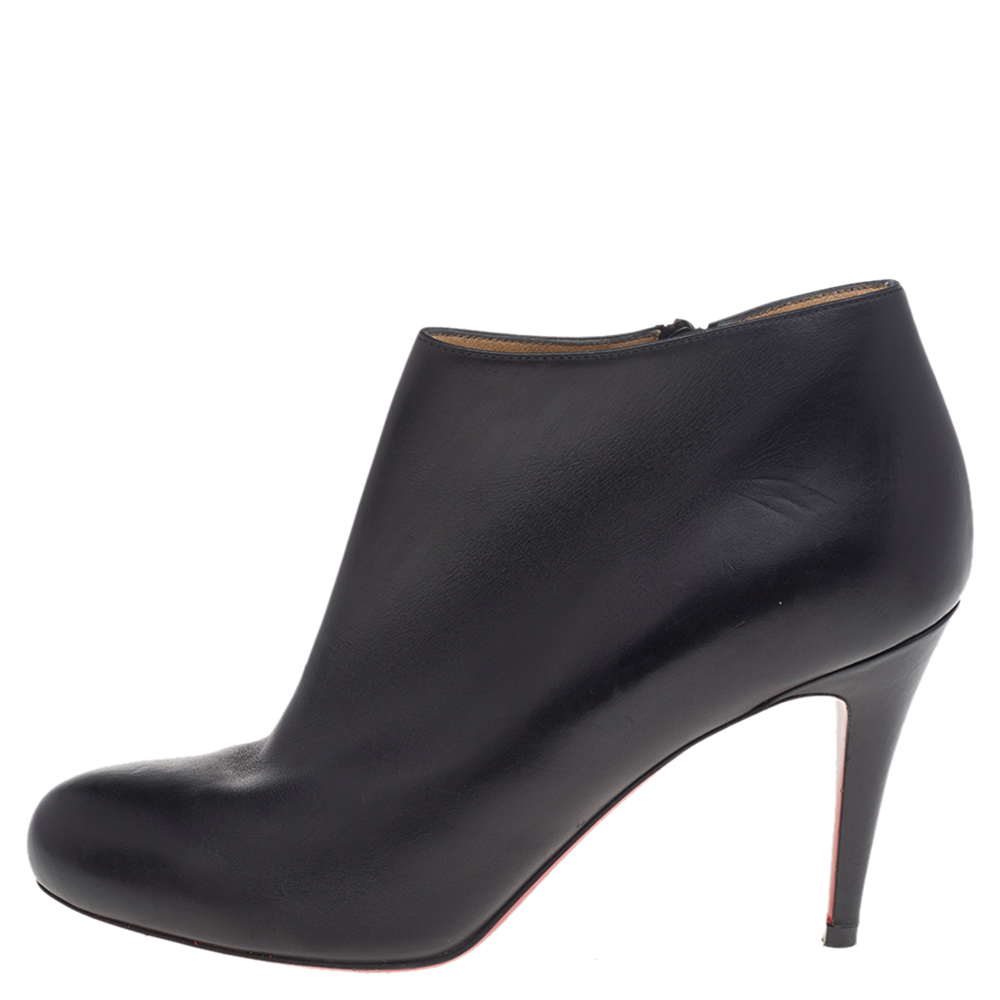 

Christian Louboutin Black Leather Belle Ankle Length Boots Size