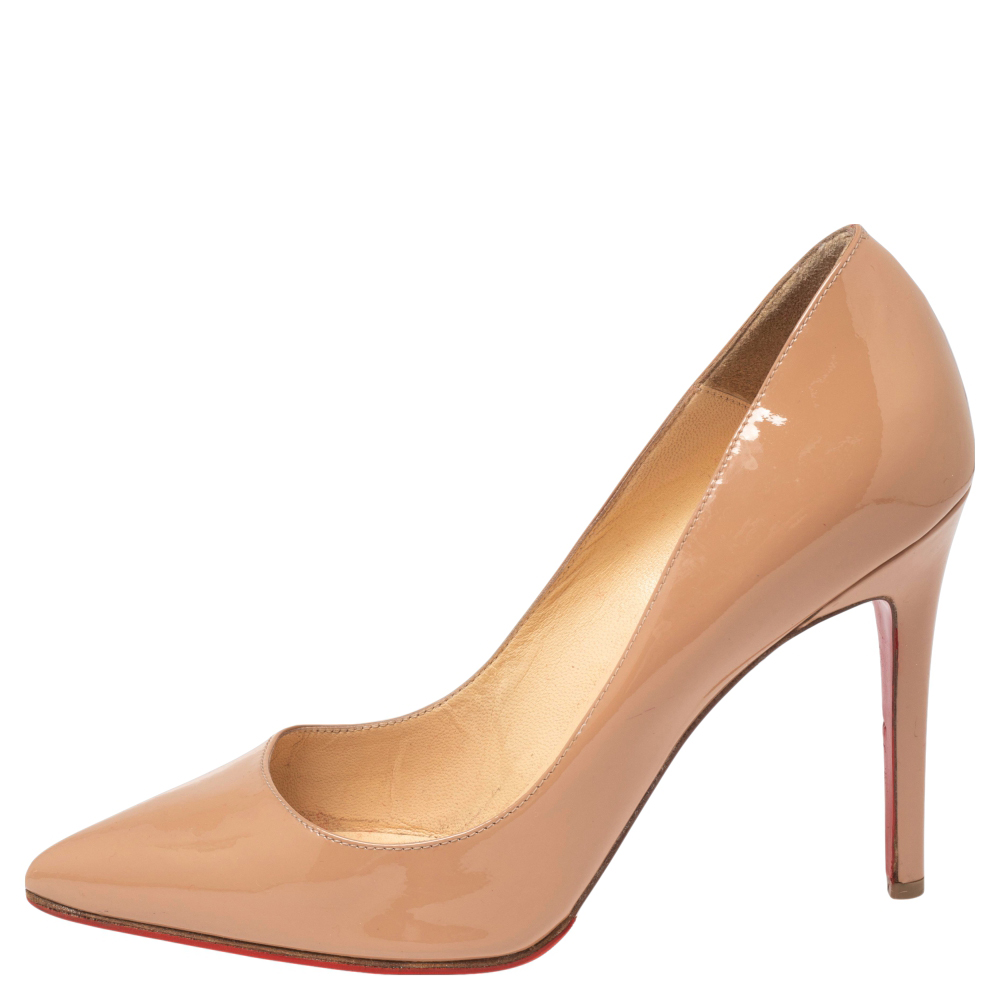 

Christian Louboutin Beige Patent Leather So Kate Pumps Size