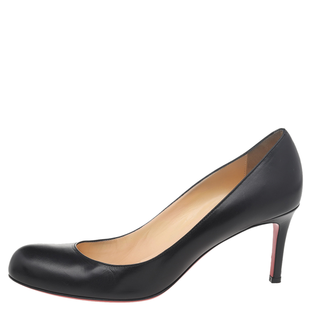 

Christian Louboutin Black Leather Simple Pumps Size
