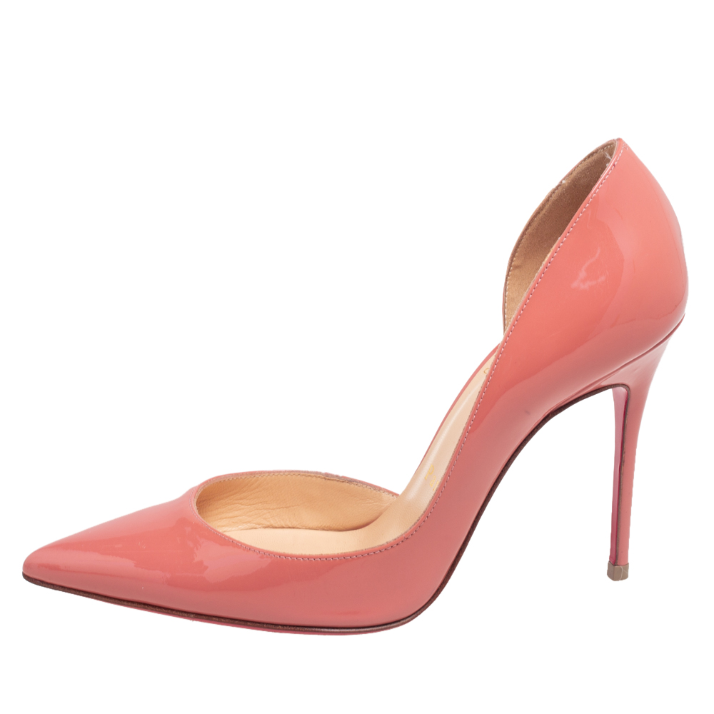 

Christian Louboutin Pink Patent Leather Iriza D'orsay Pumps Size