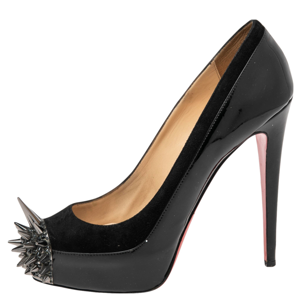 

Christian Louboutin Black Suede And Patent Leather Limited Edition Asteroid Spike Pumps Size