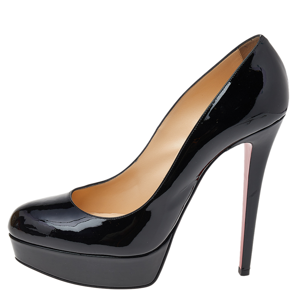 

Christian Louboutin Black Patent Leather Bianca Platform Pumps Size