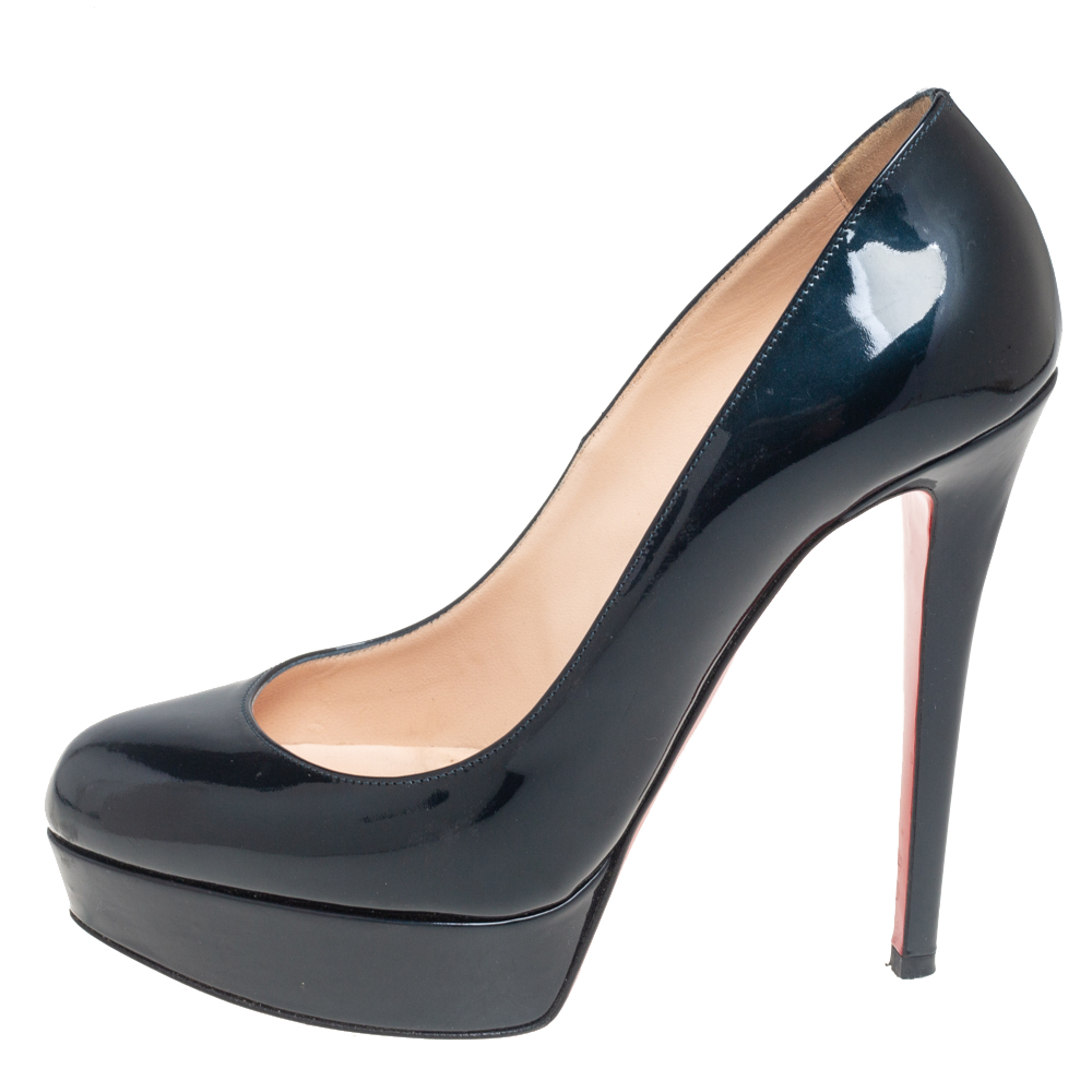 

Christian Louboutin Navy Blue Patent Leather Bianca Pumps Size