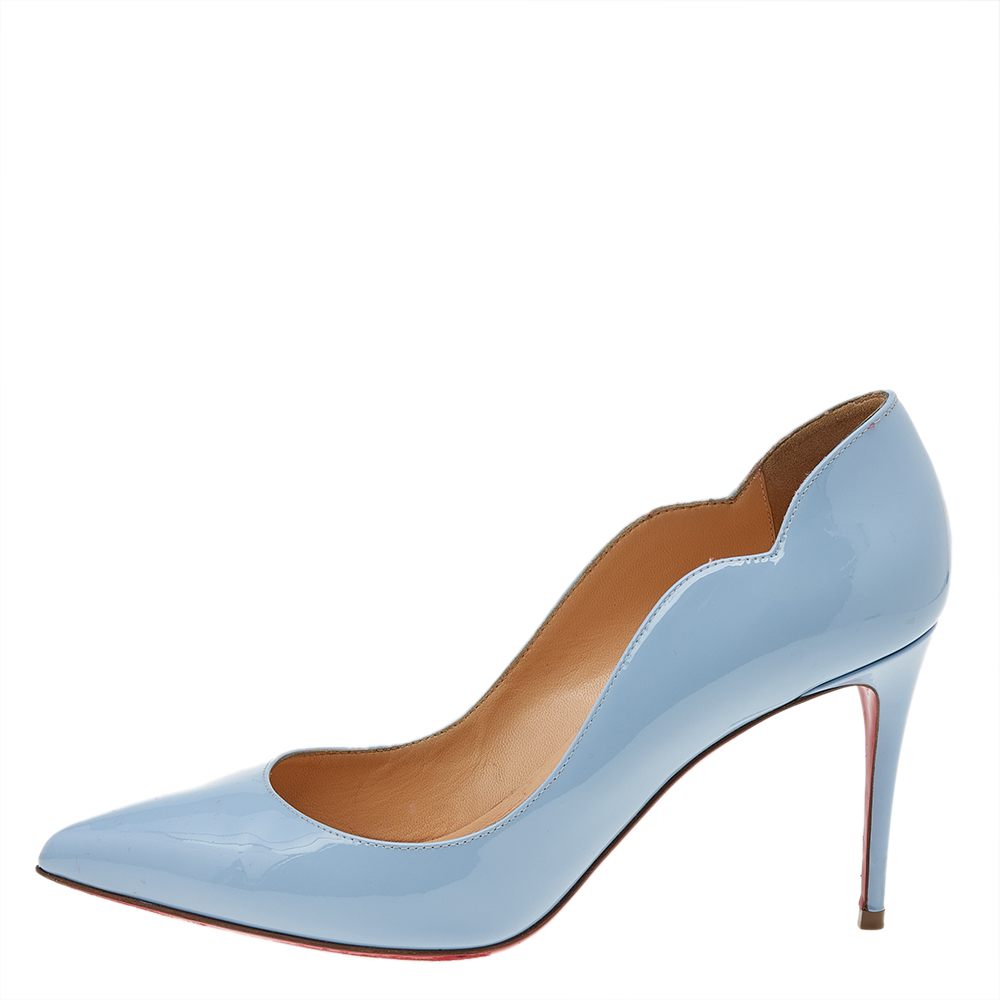 

Christian Louboutin Blue Patent Leather Hot Chick Pumps Size