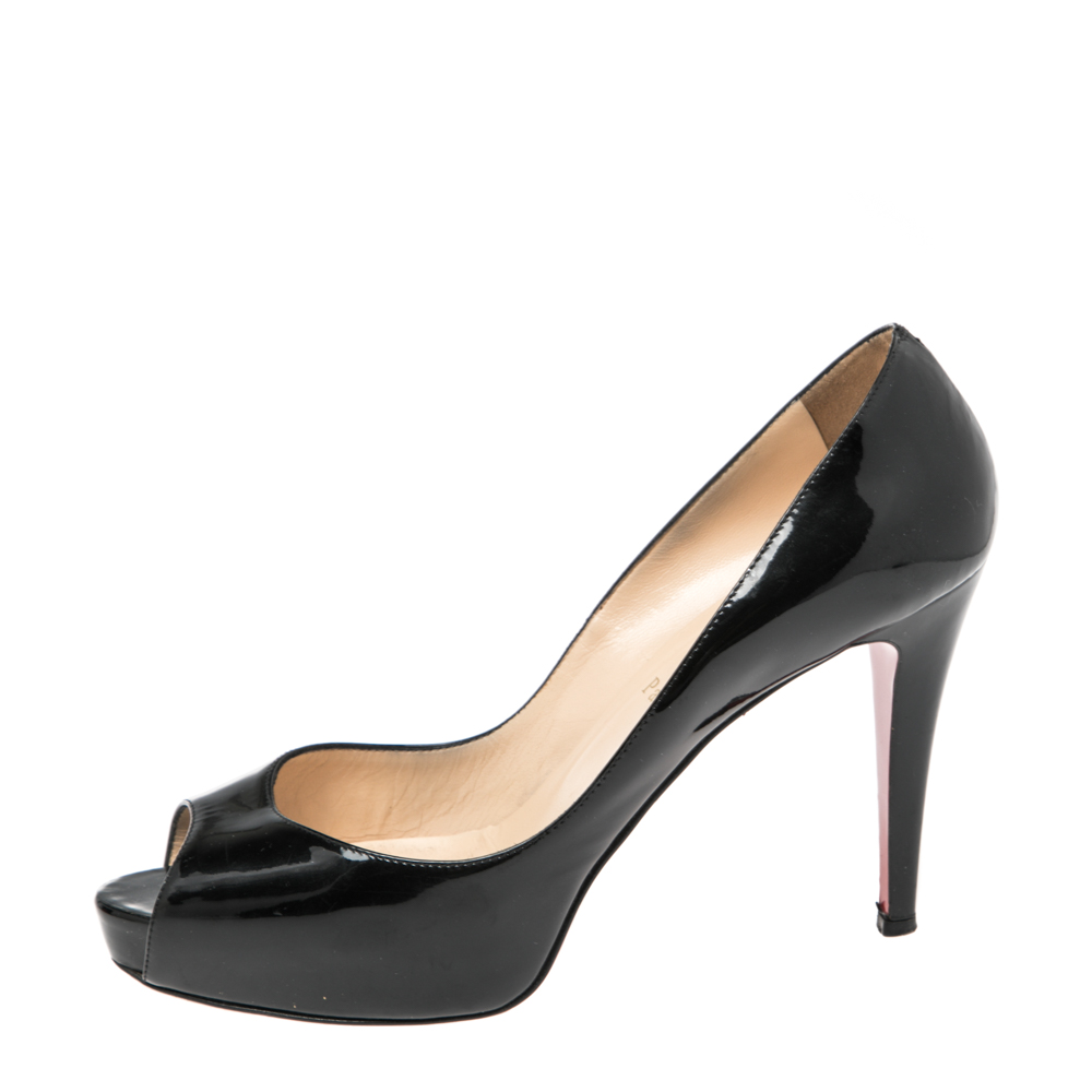 

Christian Louboutin Black Patent Leather Very Prive Platform Pumps Size