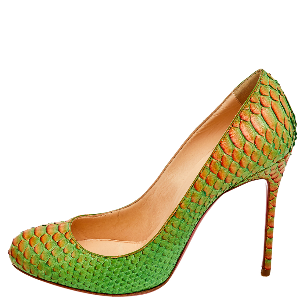 

Christian Louboutin Green Python Leather Pumps Size