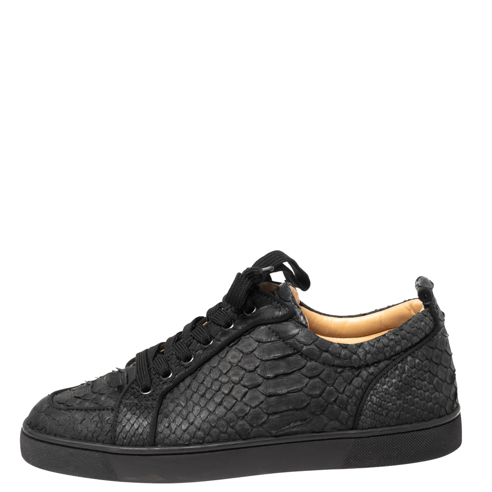 

Christian Louboutin Black Python Leather Orlato Low Top Sneakers Size 41