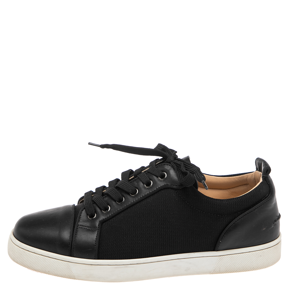 

Christian Louboutin Black Leather Louis Junior Orlato Low Top Sneakers Size