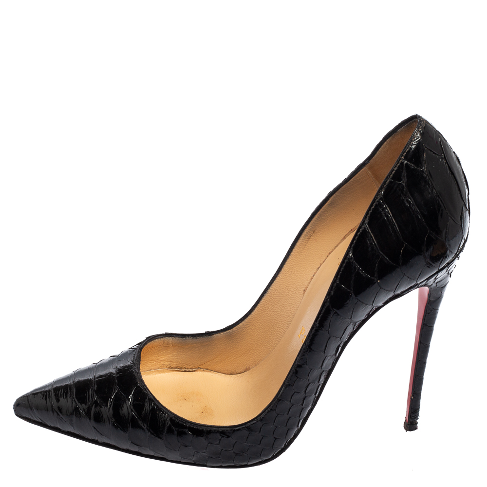 

Christian Louboutin Black Python Leather So Kate Pumps Size