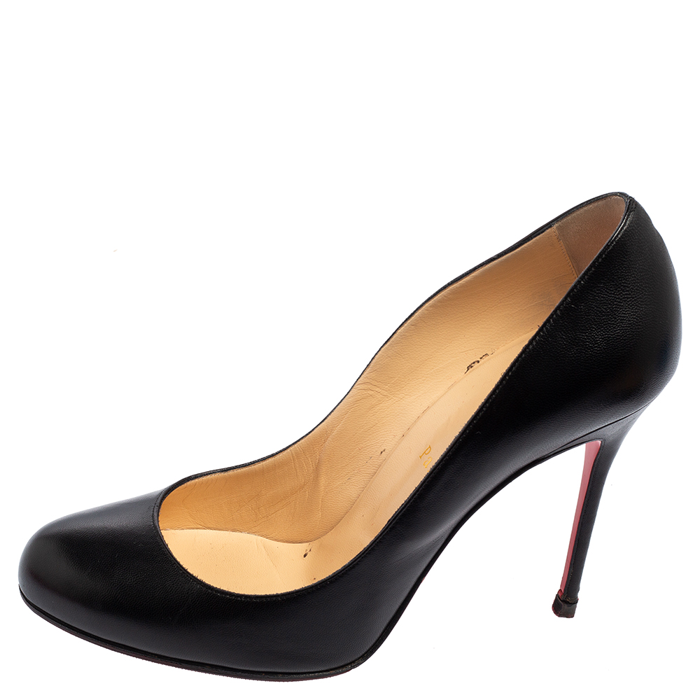 

Christian Louboutin Black Leather Simple Pumps Size