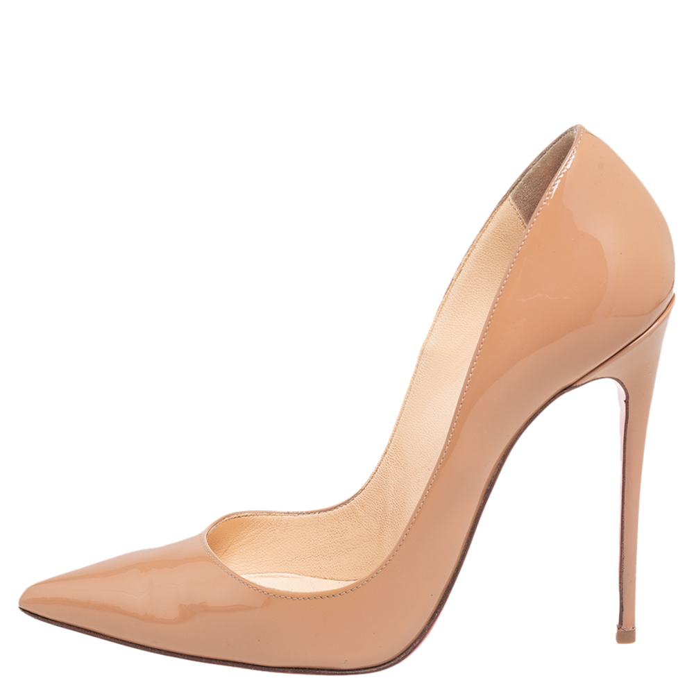 

Christian Louboutin Beige Patent Leather So Kate Pumps Size