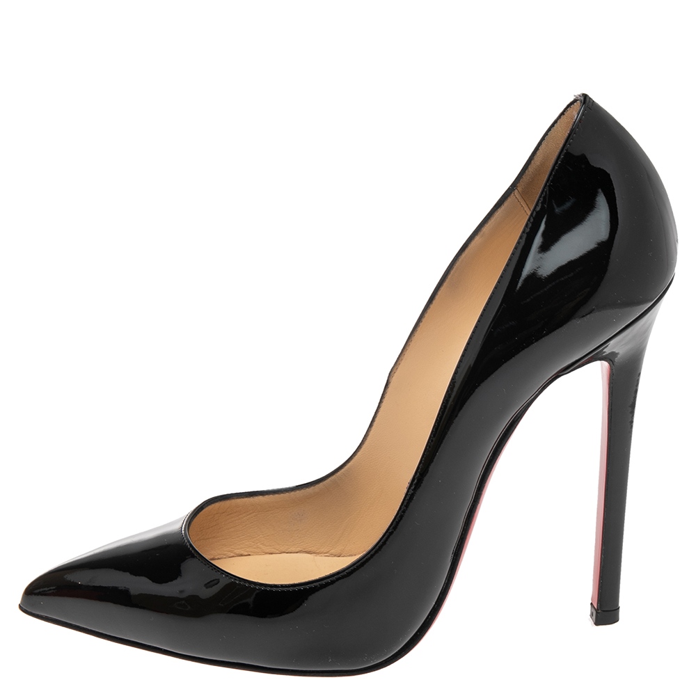 

Christian Louboutin Black Patent Leather Pigalle Pointed-Toe Pumps Size