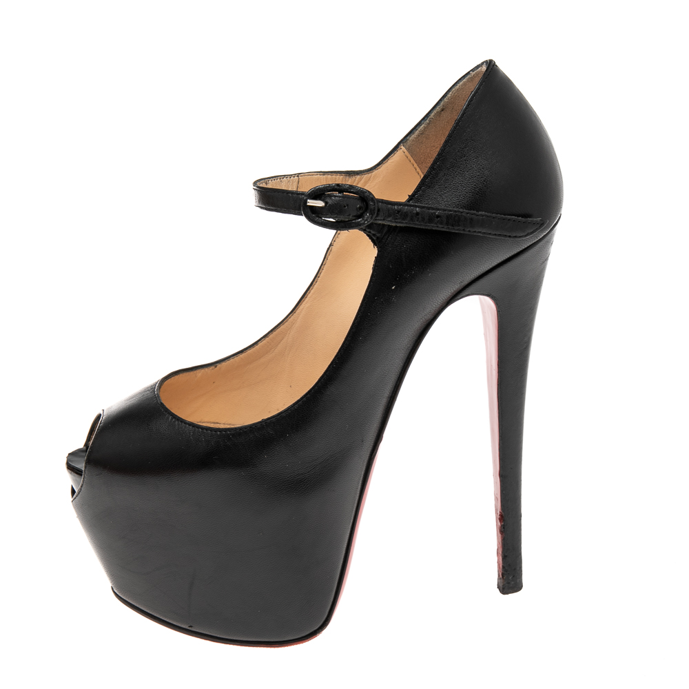 

Christian Louboutin Black Leather Lady Highness Daf Mary Jane Pumps Size