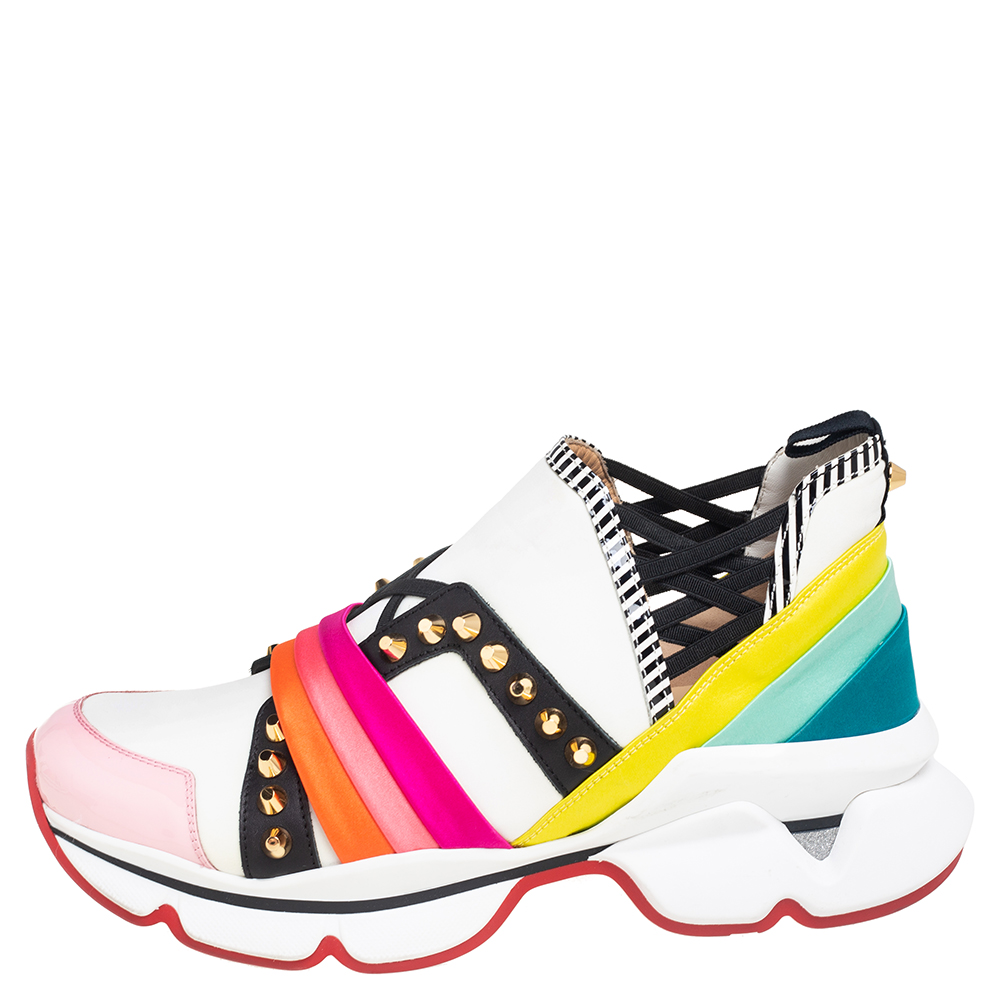 

Christian Louboutin Multicolor Neoprene And Leather Lipsy Run Slip On Sneakers Size