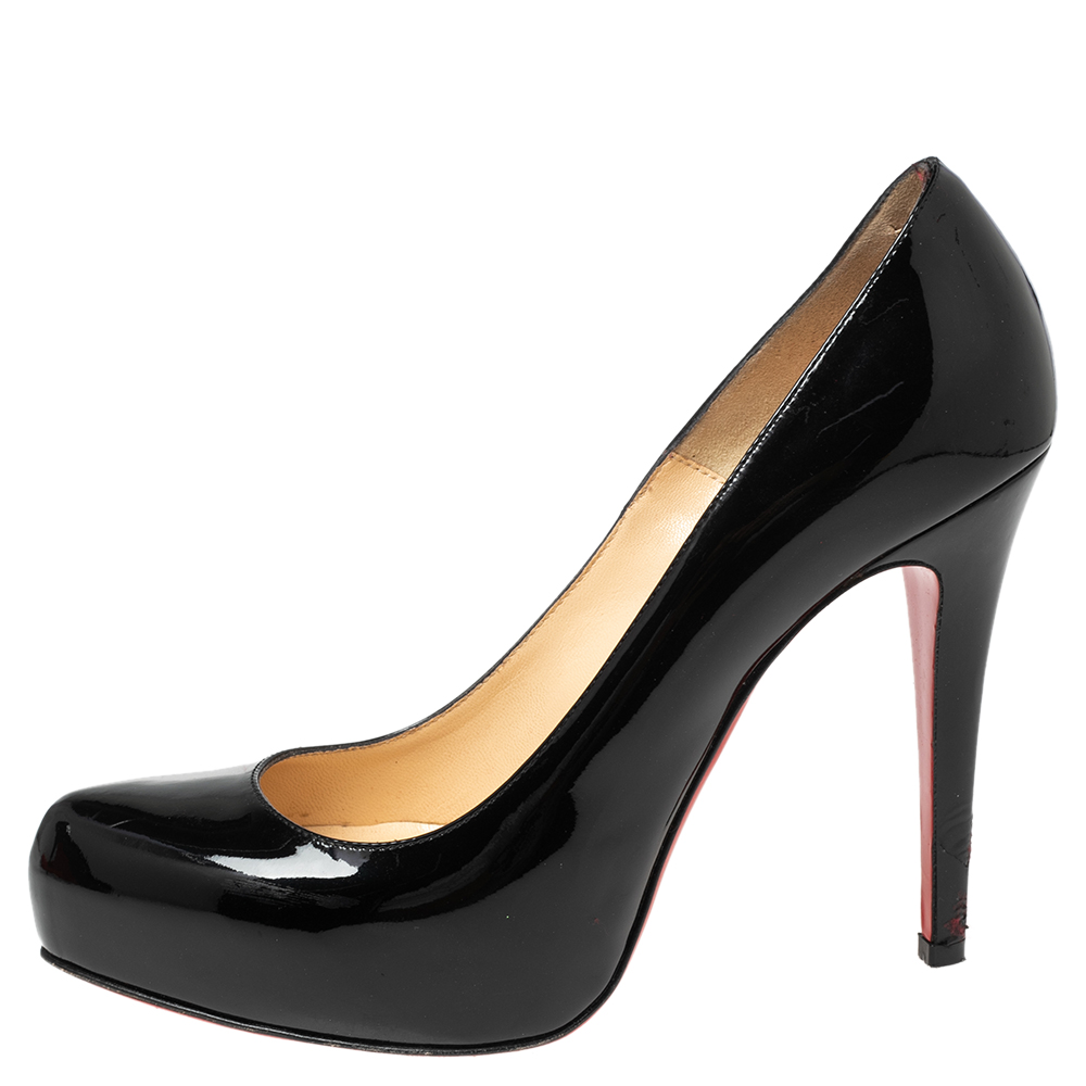 

Christian Louboutin Black Patent Leather Rolando Platform Pumps Size