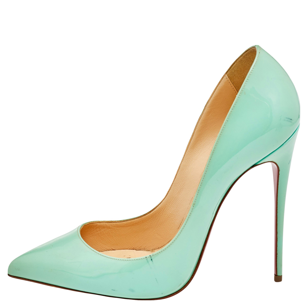 

Christian Louboutin Green Patent Leather So Kate Pumps Size