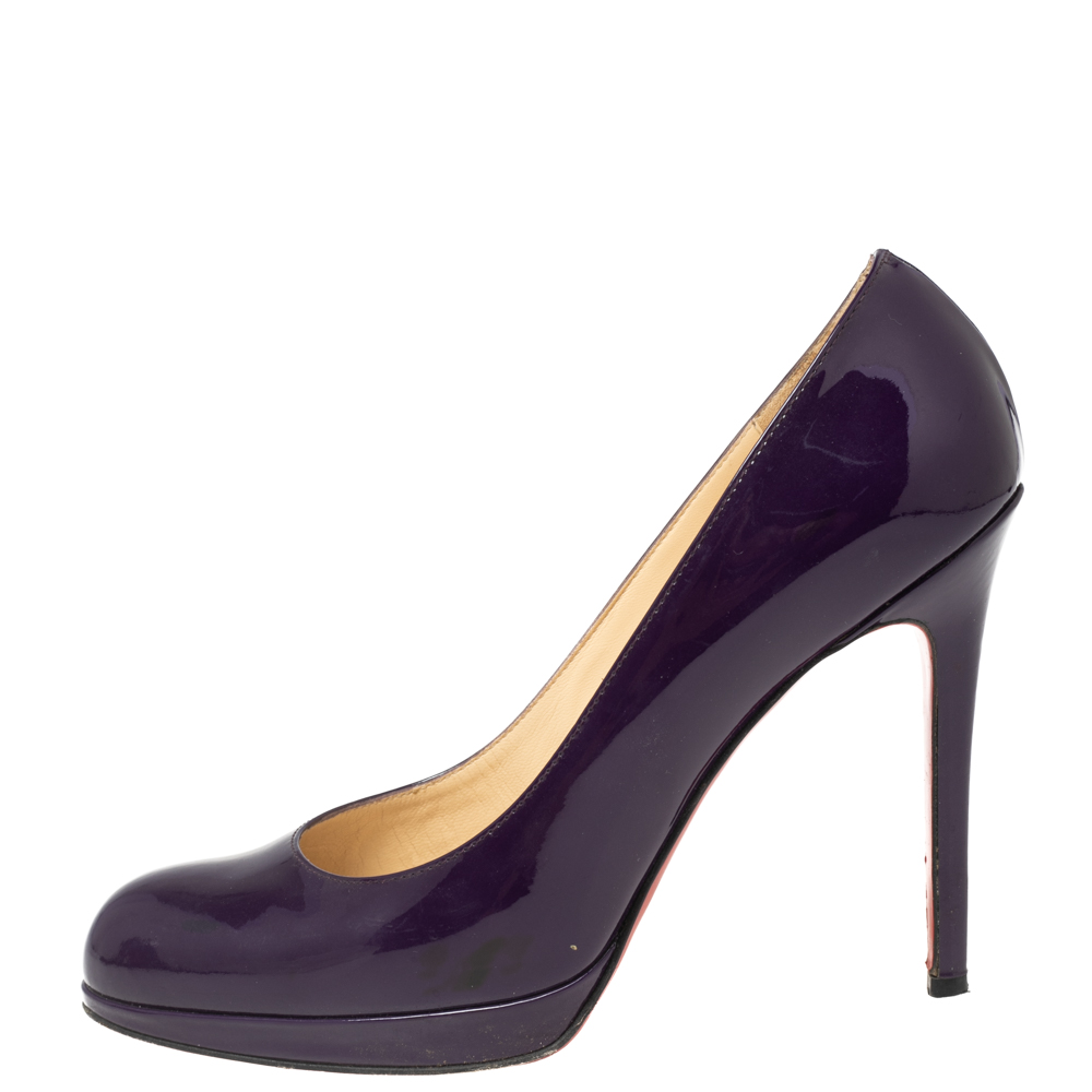 

Christian Louboutin Purple Patent Leather Bianca Platform Pumps Size