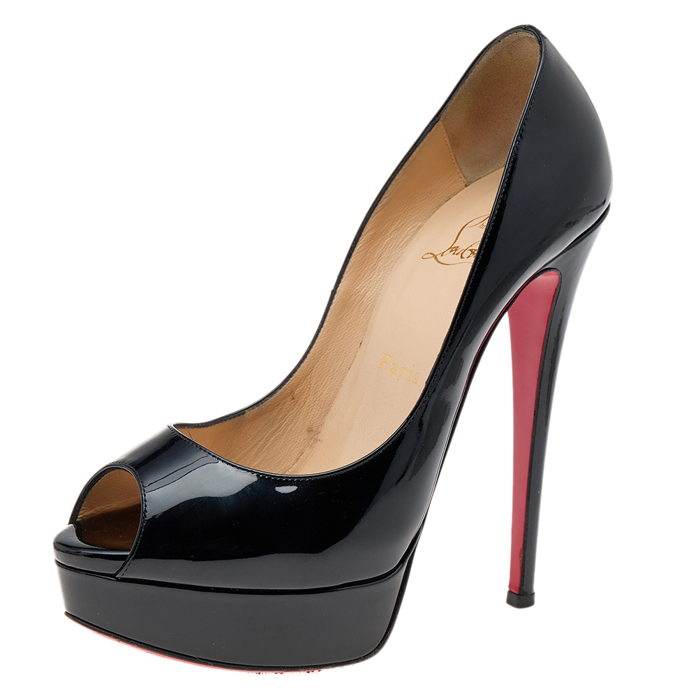 louboutin lady peep 150 patent calf