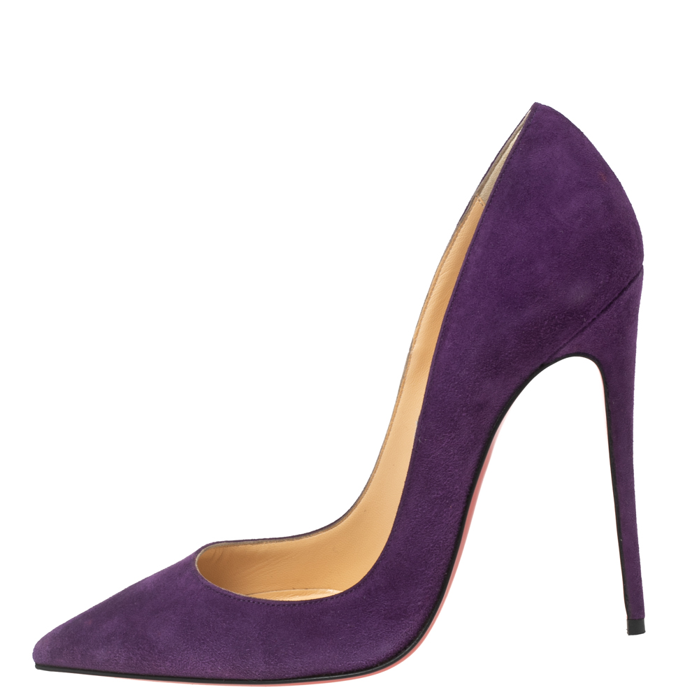 

Christian Louboutin Purple Suede So Kate Pumps Size