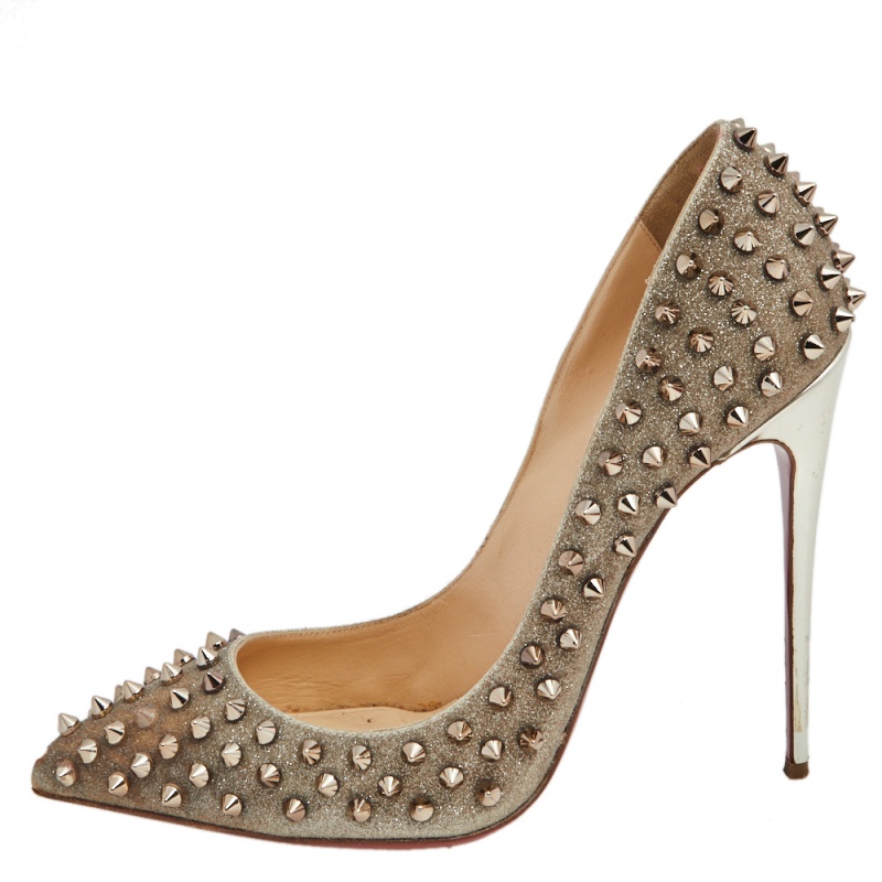 

Christian Louboutin Metallic Leather Pigalle Spikes Pumps Size, Gold