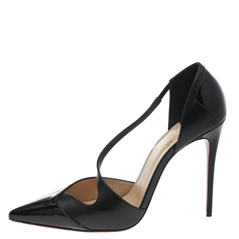 

Christian Louboutin Black Patent Leather Jumping Cross Strap Pumps Size