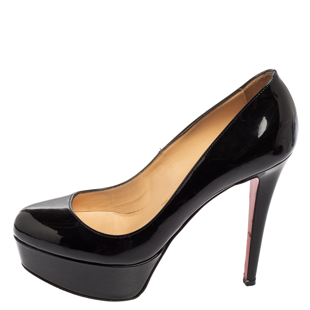 

Christian Louboutin Black Patent Leather Bianca Platform Pumps Size