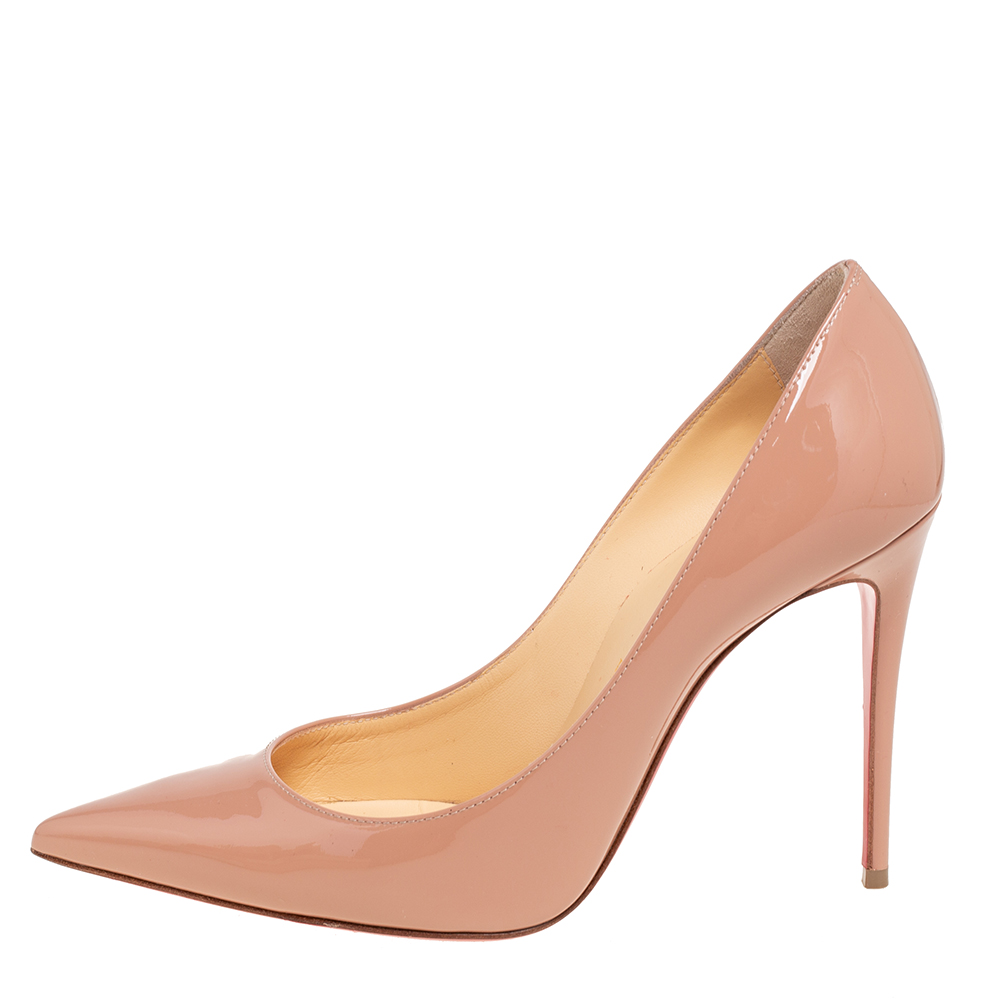 

Christian Louboutin Nude Patent Leather Kate Pumps Size, Beige