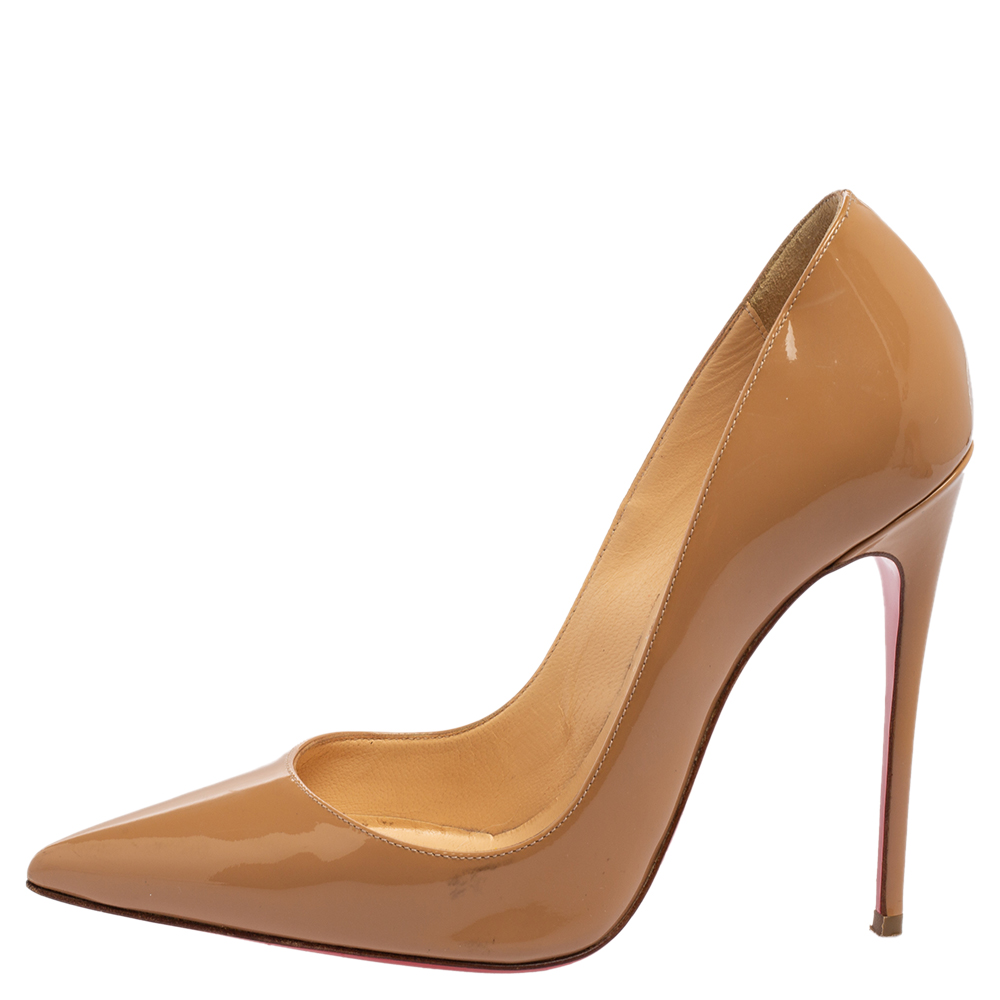 

Christian Louboutin Beige Patent Leather So Kate Pumps Size