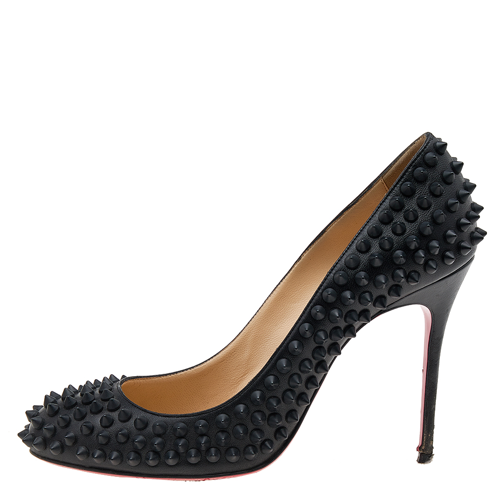 

Christian Louboutin Black Leather Fifi Spike Pumps Size