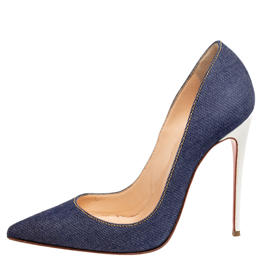 

Christian Louboutin Navy Blue Denim So Kate Pumps Size