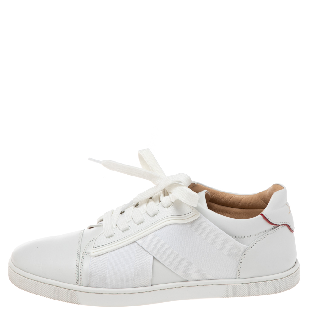 

Christian Louboutin White Leather Lace Up Sneakers Size