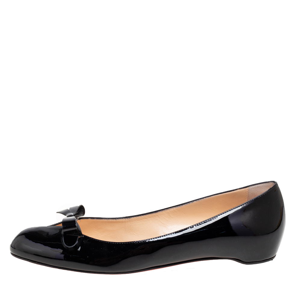 

Christian Louboutin Black Patent Leather Vinodo Ballet Flats Size