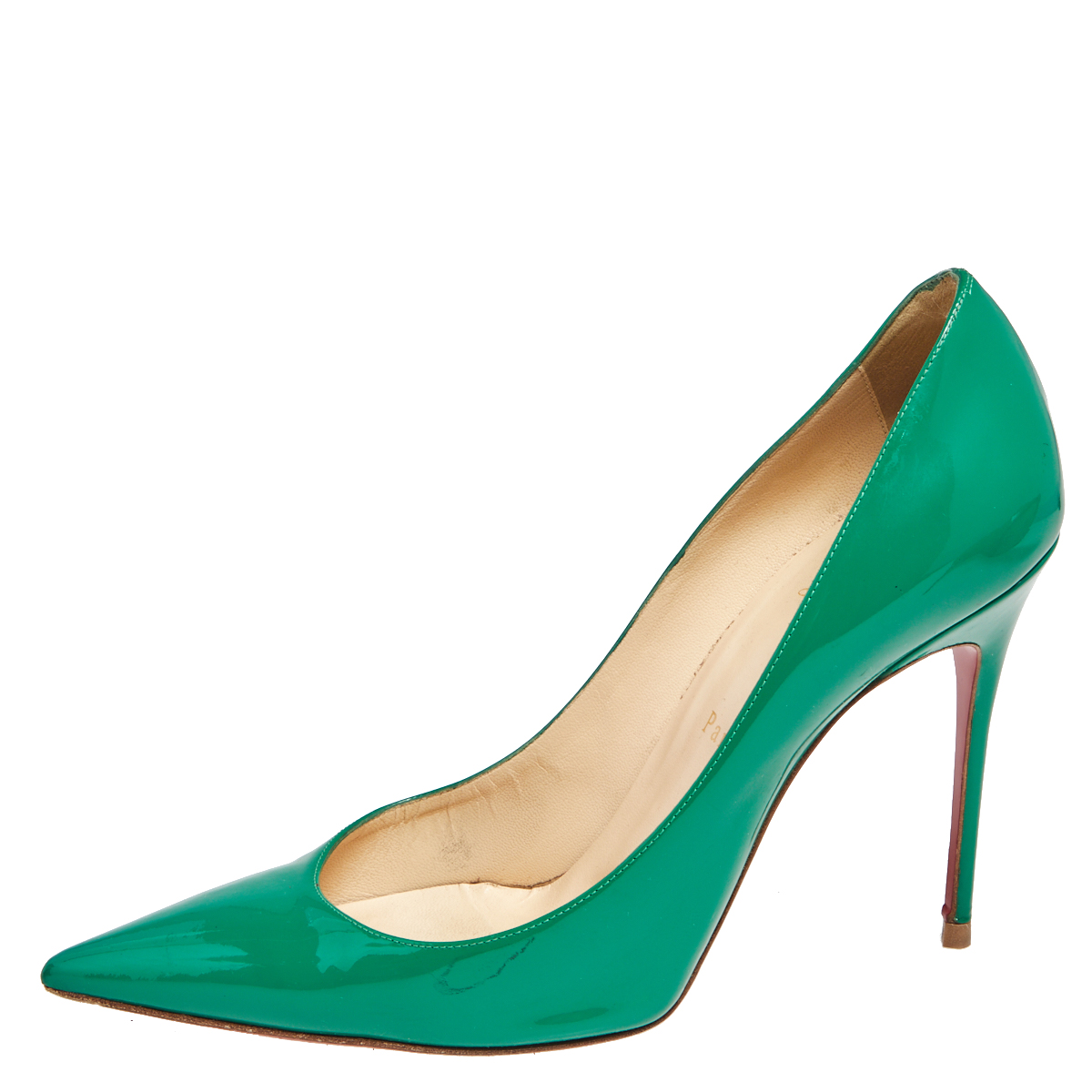 

Christian Louboutin Green Patent Leather Kate Pumps Size