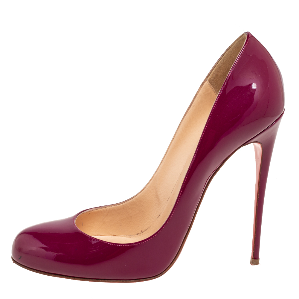 

Christian Louboutin Magenta Patent Leather Fifi Pumps Size, Purple